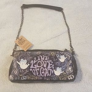 Calico dragon "live love vegan" bag